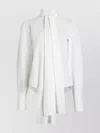 Patou Draped Collar Shirt With Buttoned Cuffs In White