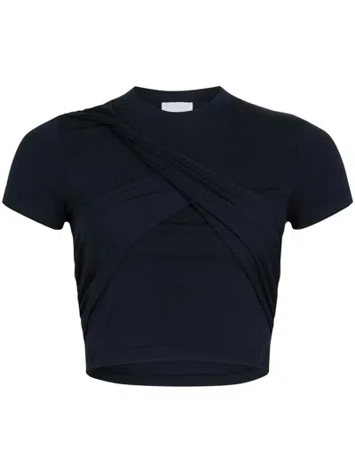 PATOU PATOU DRAPED CROPPED ORGANIC COTTON T-SHIRT