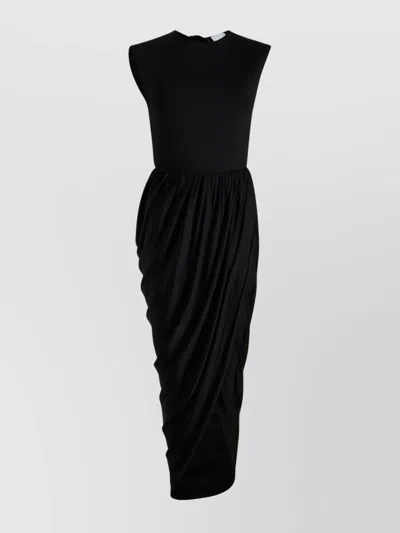 PATOU DRAPED HEM DRESS GOLD EMBELLISHMENT