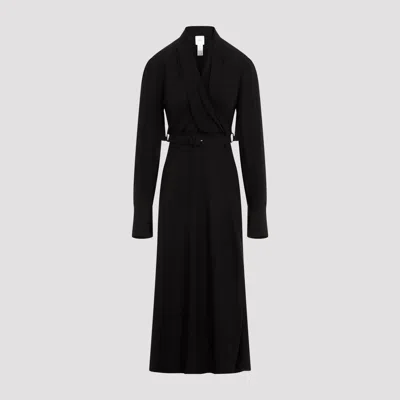 Patou Draped Maxi Day Dress In Black