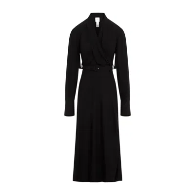 Patou Draped Maxi Day Dress In Black
