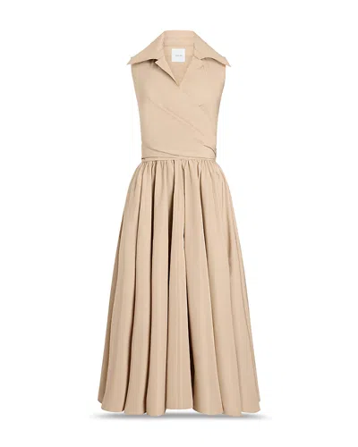 Patou Draped Midi Dress In Neutral