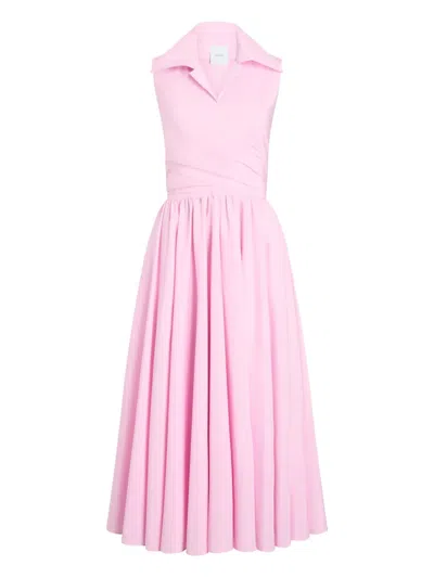 Patou Drapiertes Midikleid In Pink