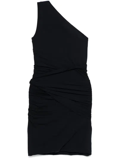 Patou Draped One-shoulder Mini Dress In Blue