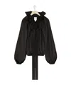 Patou Drawstring Collar Blouse In Black