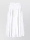 Patou High-waisted Midi Skirt With Draped Detailing In White