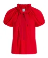 Patou Drawstring T-shirt In Lipstick Red