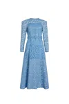 Patou Lace Maxi Dress In Clear Blue