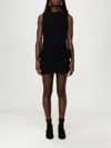 Patou Boiled Wool Mini Dress In Black