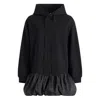 Patou Cotton Hoodie With Ruffles And Logo In Black
