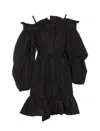 Patou Ruffled Cotton Blouse In Black