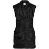 Patou Open-back Recycled-faille Mini Dress In Black
