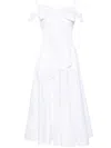 Patou Bow-detail Flared Midi Dress In White