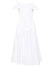 Patou Bow-detail Flared Midi Dress In White