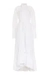 Patou Belted Cotton Shirtdress In White