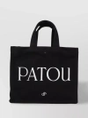 Patou Small Logo-printed Top Handle Bag In Black