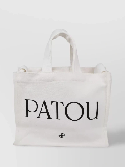 Patou Dual Handle Tote Bag In White