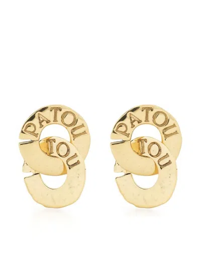 Patou Double Coin Pendant Earrings In Metallic