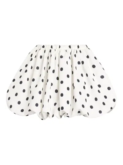 Patou Bloomer Polka-dot Poplin Mini Skirt In White