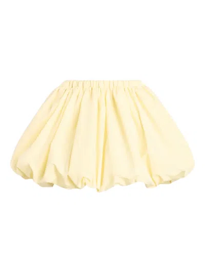 Patou Elasticated Bloomer Mini A-line Skirt In Yellow