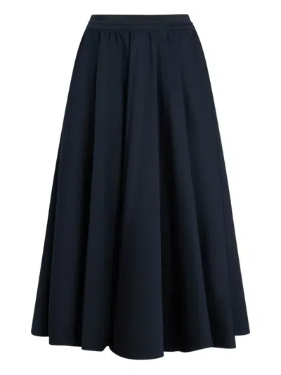 Patou Elasticated-waist Midi Skirt In Blue