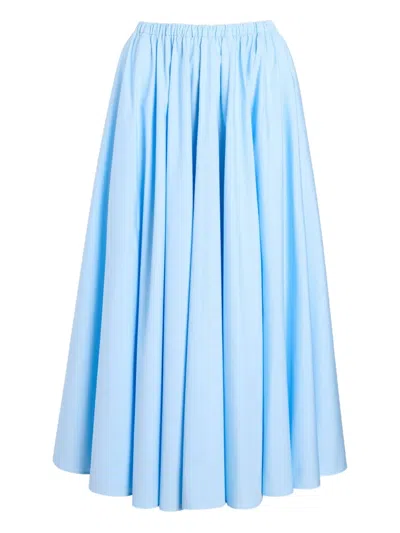 Patou Elasticated-waist Midi Skirt In Blue