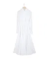 Patou Elasticated-waist Popli Maxi Dress In White