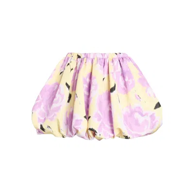 Patou Elasticated-waist Floral-print Mini Skirt In Yellow