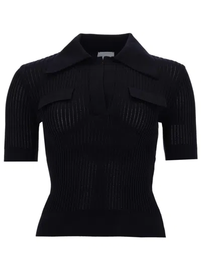 Patou Embroidered Cotton Polo Shirt In Black