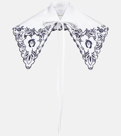 Patou Embroidered Cotton Poplin Collar In White
