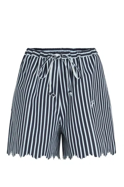 PATOU EMBROIDERED COTTON SHORTS