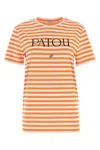 Patou Logo-emblazoned Cotton T-shirt With Bold Stripes