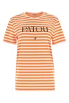 Patou Logo-emblazoned Cotton T-shirt With Bold Stripes In Stripped