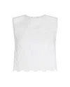 Patou Crop Top In Organic Cotton Poplin In White