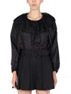 Patou Embroidered Front Button And Knot Closure Blouse In Black