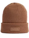 Patou Ribbed Texture Knitted Wool Hat In Brown