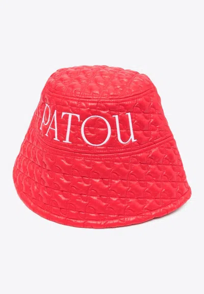 Patou Embroidered Logo Bucket Hat In Red