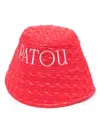 Patou Logo-embroidered Quilted Bucket Hat In Red