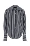 Patou Embroidered Poplin Violin Shirt In Navystripes