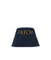 Patou Logo Denim Bucket Hat In Black