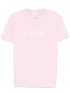 Patou Cotton T-shirt With Bold Logo And Relaxed Fit In Pink
