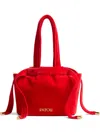 Patou Evening Velvet Drawstring Bag In Red