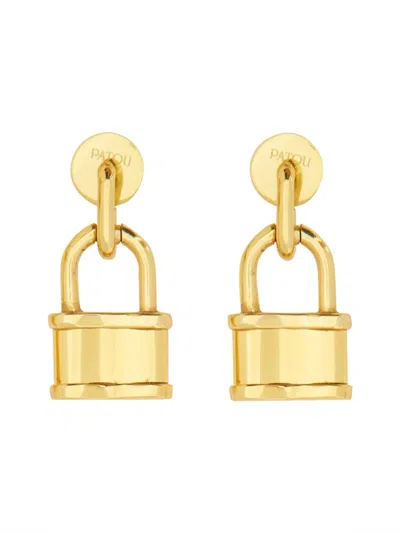 Patou Extra Small Earrings With Padlock In Transparent