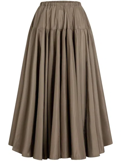 Patou Faille Maxi Skirt In Brown