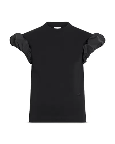 Patou Faille-sleeves T-shirt In Black