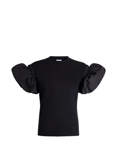 Patou Faille-sleeve T-shirt In Black