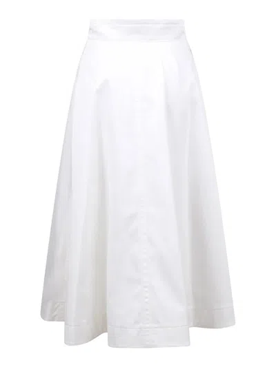 PATOU LONG FLASHED SKIRT IN ORGANIC GABARDINE