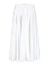 Patou High-waisted Midi Skirt With Draped Detailing In White