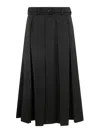 Patou Wool Skirt With A-line Silhouette And Side Pockets In Black