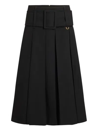 Patou Faltenrock Mit Gürtel In Black